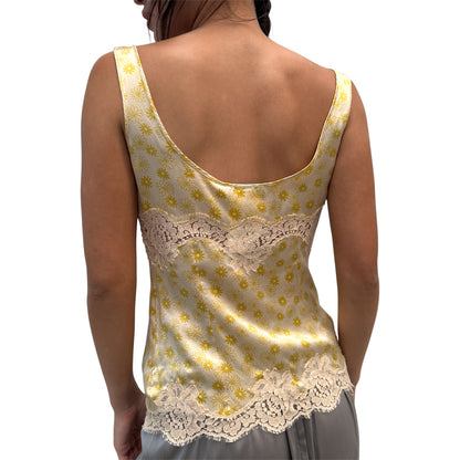 DOLCE & GABBANA YELLOW LACE TOP