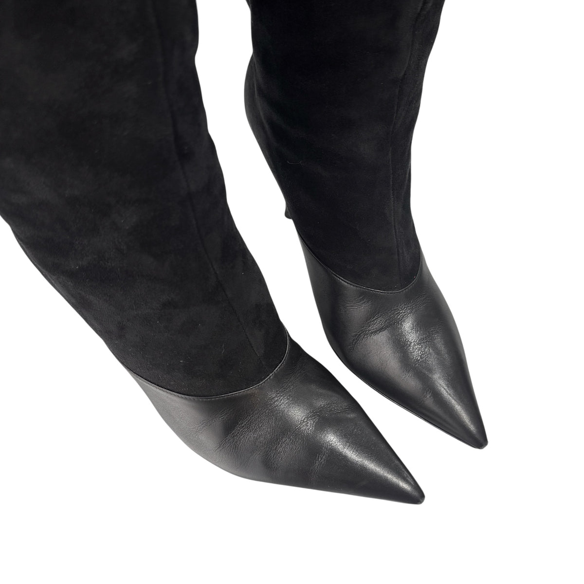 JIMMY CHOO BLACK SUEDE LEATHER KNEE-HIGH BOOTS