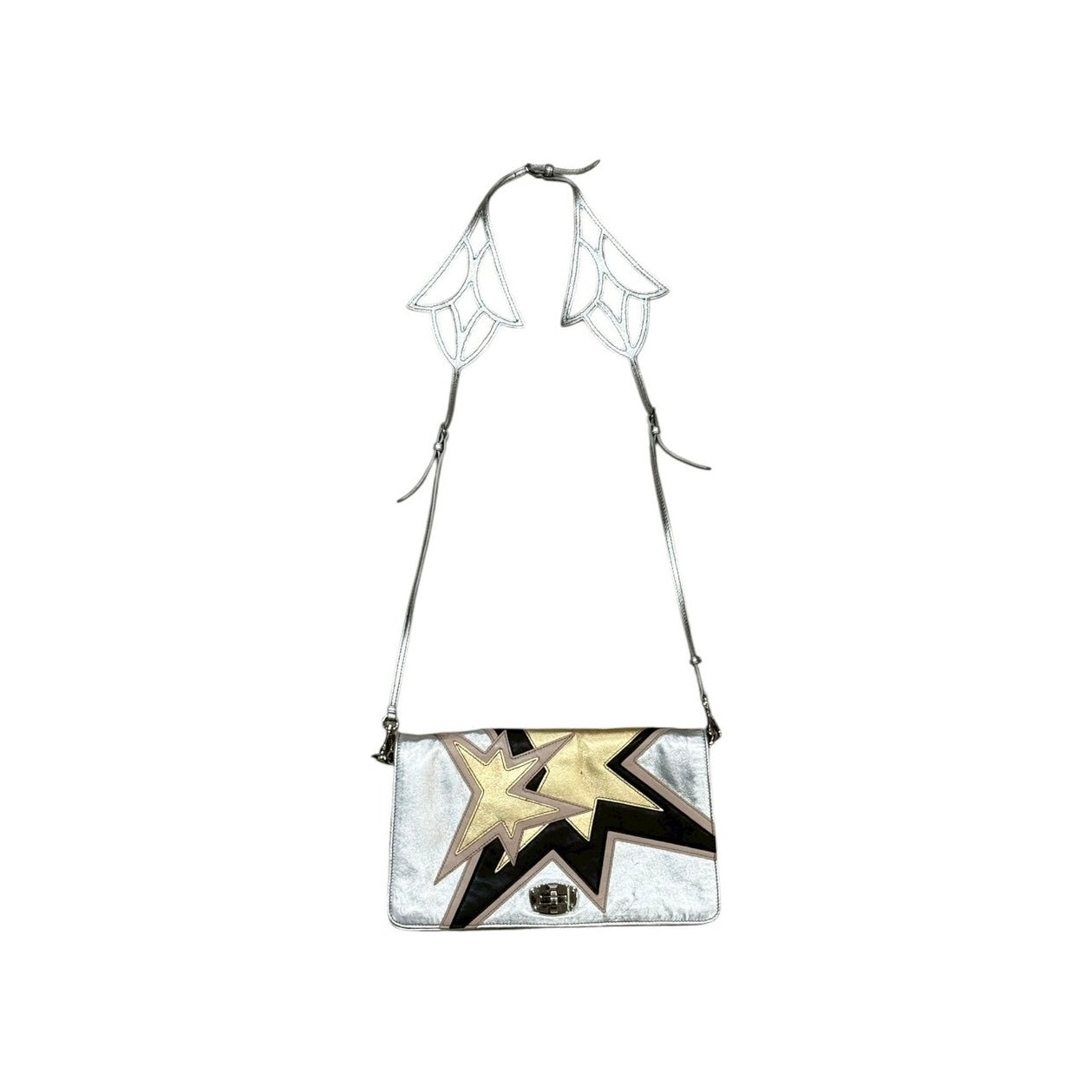 MIU MIU TRICOLOUR STAR MOTIF SHOULDER BAG