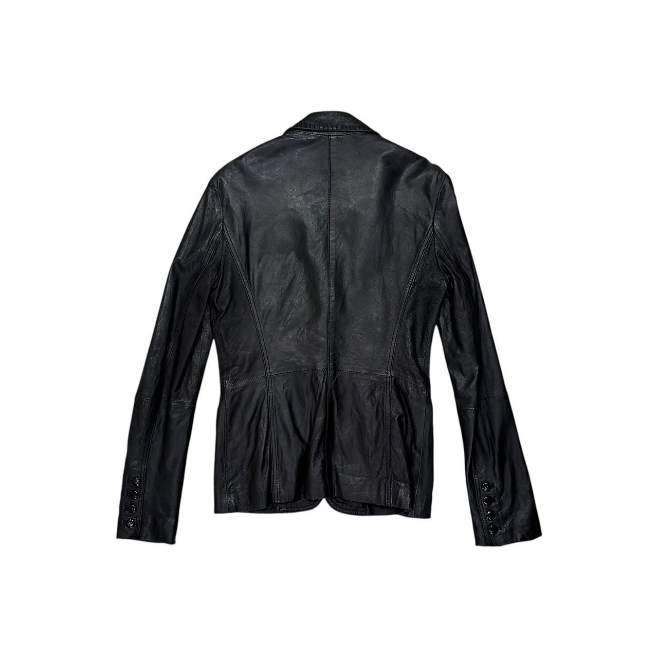 GALLIANO BLACK LEATHER BLAZER