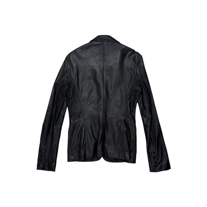GALLIANO BLACK LEATHER BLAZER