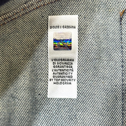 DOLCE & GABBANA LEOPARD FUR DENIM MINI SKIRT