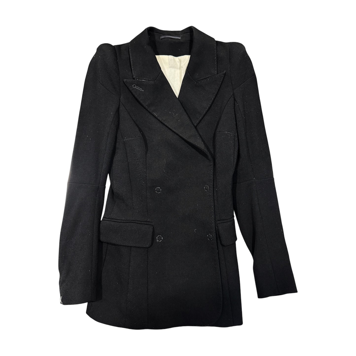 MAISON MARGIELA BLACK DOUBLE BREASTED WOOL JACKET