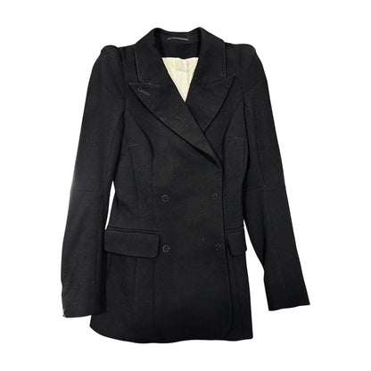 MAISON MARGIELA BLACK DOUBLE BREASTED WOOL JACKET