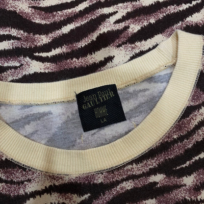 90s JEAN PAUL GAULTIER TIGER PRINT BABY TEE